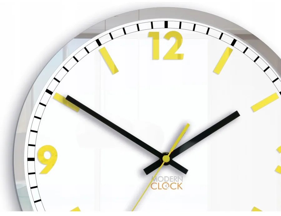 Zegar na ścianę klasyczny cichy mechanizm okrągły z białą tarczą akrylowy