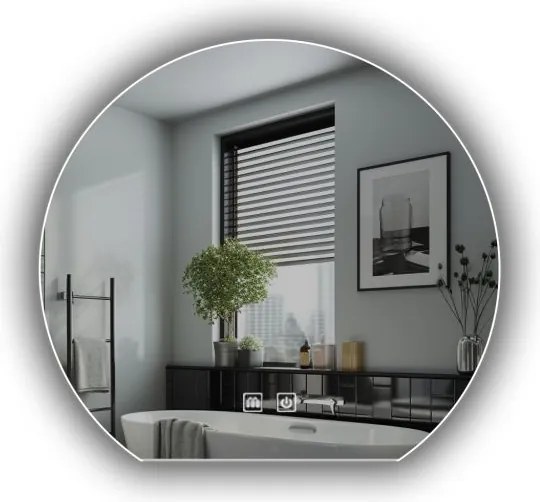 IREDA Lustro łazienkowe z oświetleniem LED, okrągłe, 70 cm