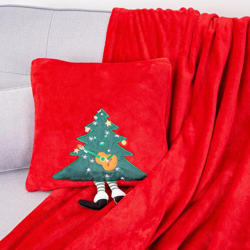 4Home Świąteczna poszewka na poduszkę Merry Christmas tree, 40 x 40 cm