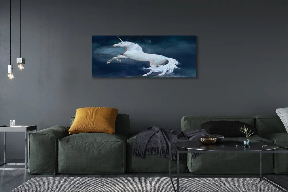 Duży obraz na płótnie Jednorożec, Planety i Niebo