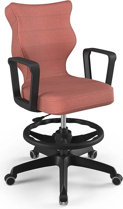 Młodzieżowe krzesło do biurka Norm Black rozmiar 6 (159-188 cm) z podnóżkiem