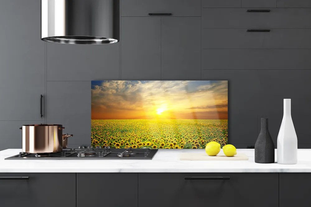 Panel Szklany Słoneczniki Na Słonecznej Polanie