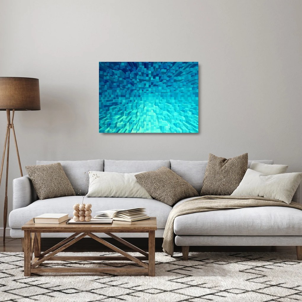 Obraz na szkle - abstrakcyjne kostki (70x50 cm)