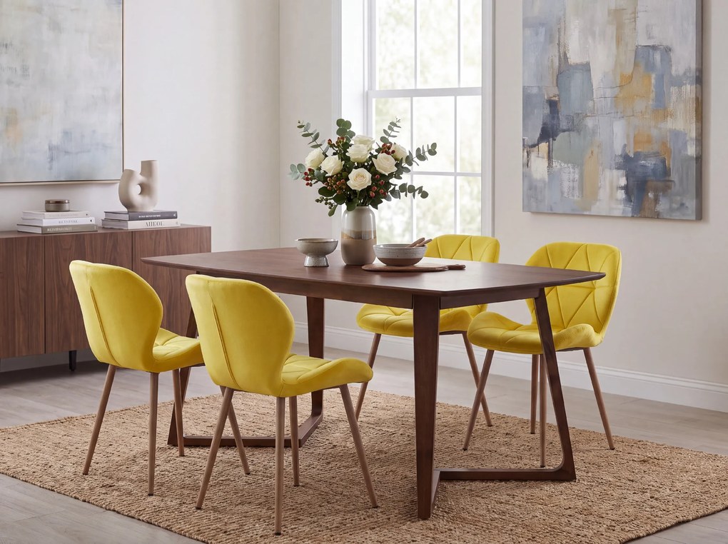 Krzesło do jadalni MANGO VELVET, żółte