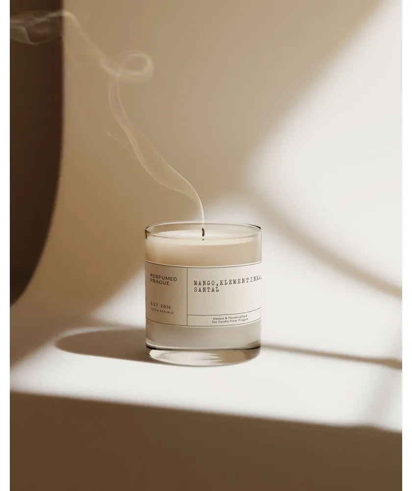 Zapachowa sojowa świeca czas palenia 40 h #67 Mango, Clementine, Sandalwood – Perfumed Prague