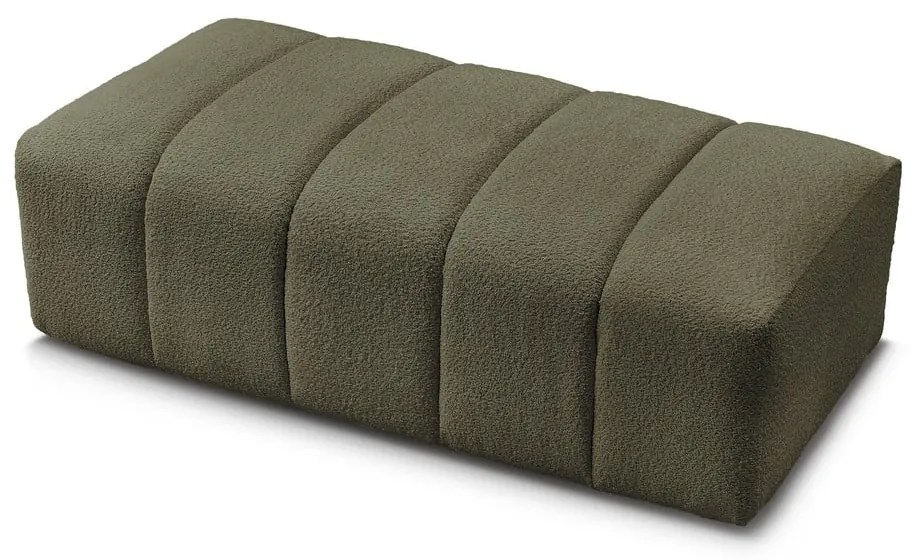 Zielony podnóżek z materiału bouclé Annecy – Bobochic Paris