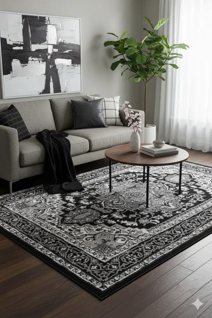 Czarny dywan klasyczny E7-A78