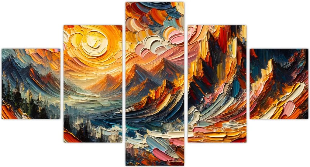 Obraz - Góry oświetlone słońcem (125x70 cm)