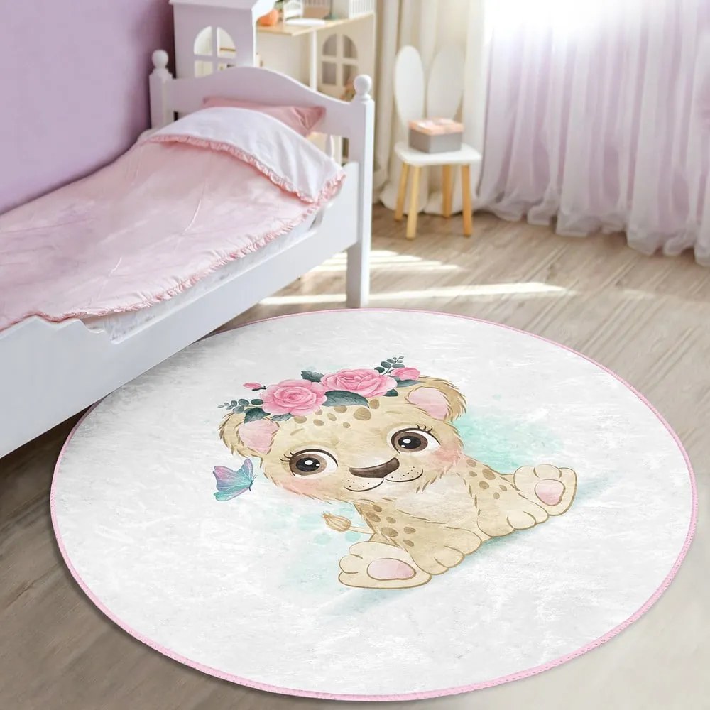 Biały dywan dziecięcy ø 80 cm Comfort – Mila Home