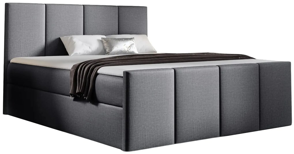 Ciemnoszare tapicerowane łóżko 5 rozmiarów C7-K43