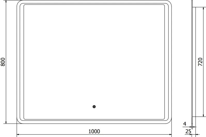 Mexen Zusa lustro łazienkowe podświetlane 100 x 80 cm, LED 6000K, antypara - 9808-100-080-611-00