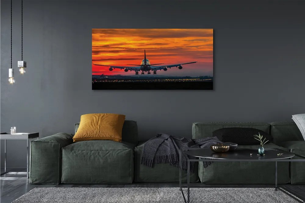 Zdjęcie na płótnie Lot o Zachodzie Słońca