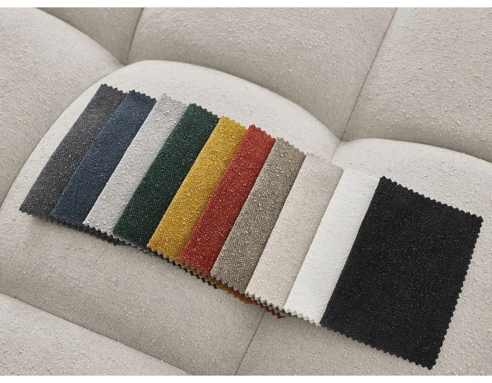 Beżowy podnóżek z materiału bouclé Everest – Bobochic Paris
