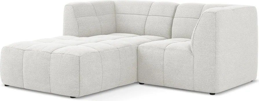 Biały narożnik z materiału bouclé (lewostronny/z szezlongiem) Aloha – Makamii