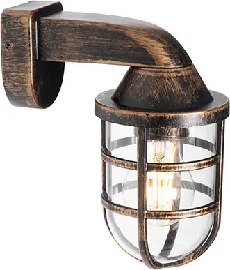 Winylowa lampa ścienna zewnętrzna antyczne złoto IP54 - Joeri