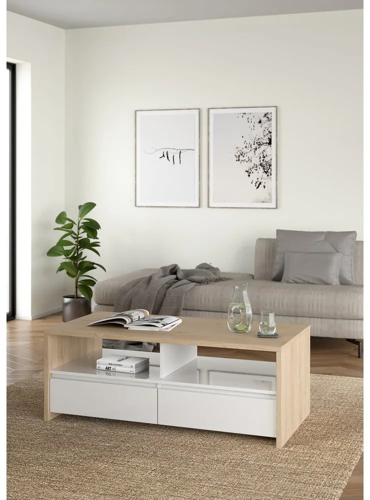 Biało-naturalny stolik 60x120 cm Next – Tvilum