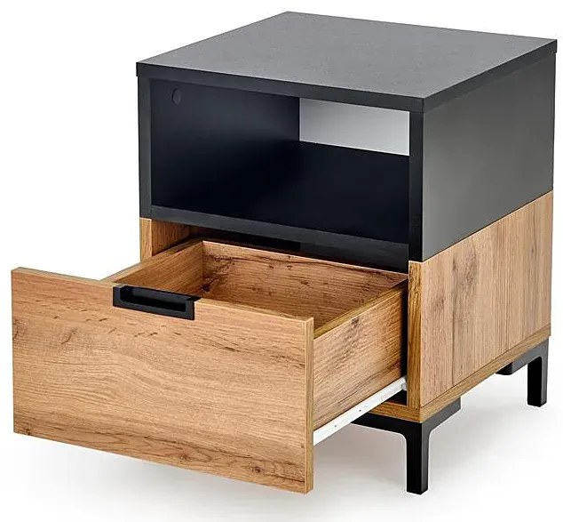 Szafka Nocna Dąb + Czarny Orzech C9-D35