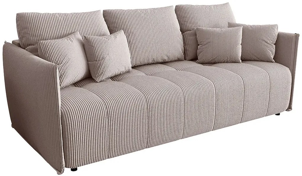 Jasnobeżowa tapicerowana sofa rozkładana E1-W40