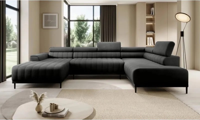 Narożnik CALDO XL Prawostronny z funkcją spania wolnostojąca w tkaninie RUN AGAIN 92 WERSAL