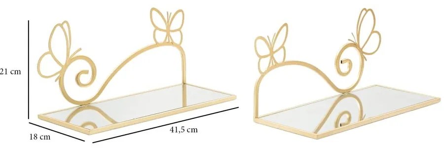 Szafka nocna w kolorze złota Butterfly – Mauro Ferretti