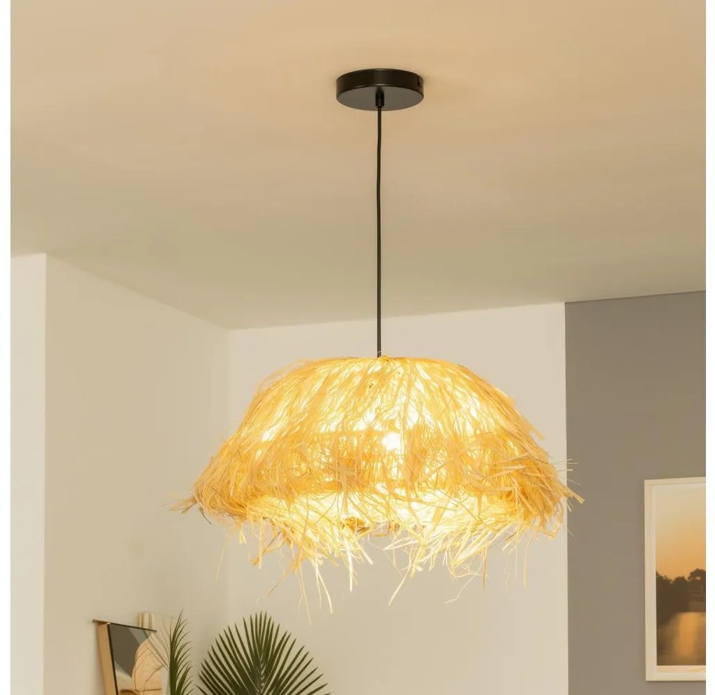 Brilagi - LED lampa wisząca na linku CERIA BOHO 1xE27/40W/230V średnica 40 cm rafia