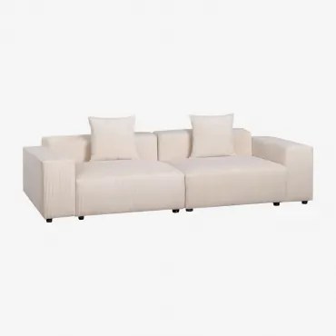 Modułowa Sofa 2-częściowa ↔︎270 Cm Z Niskim Podłokietnikiem Bruna Sztruksu Beżowy Len - Sklum