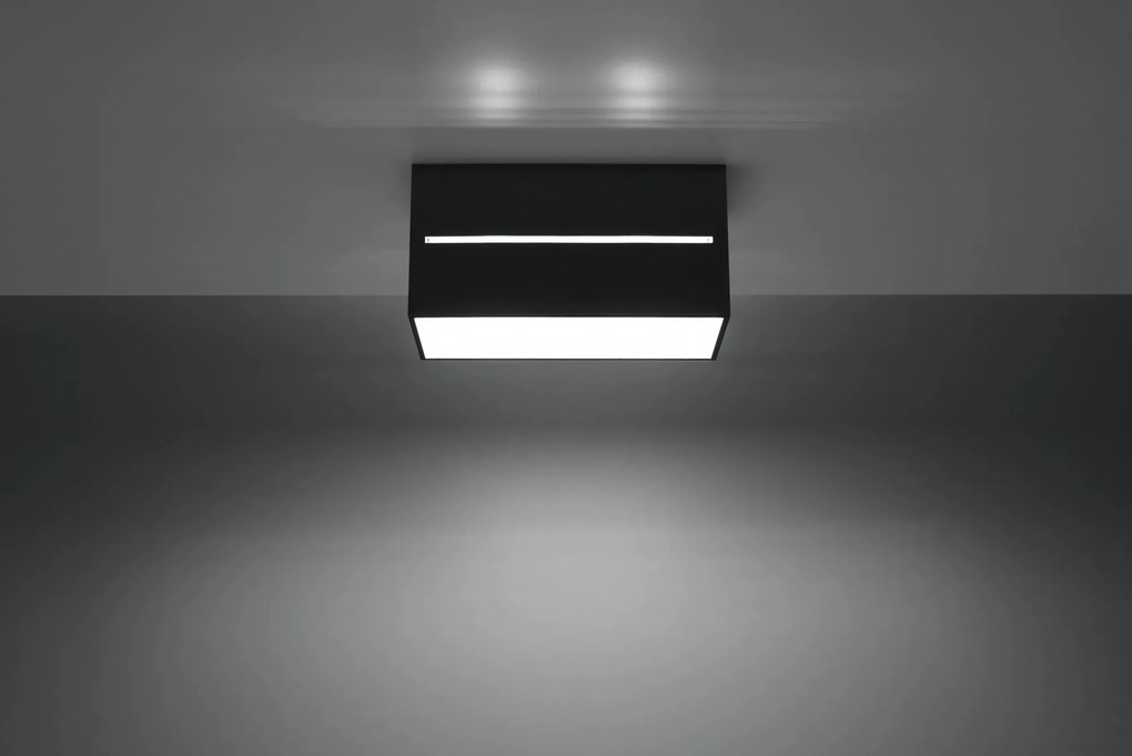 Czarny prostokątny plafon LED - EX510-Prima