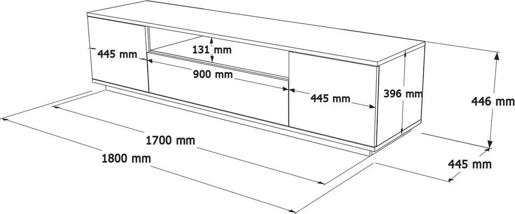 Stolik pod telewizor Fran Atlantic Pine and Anthracite