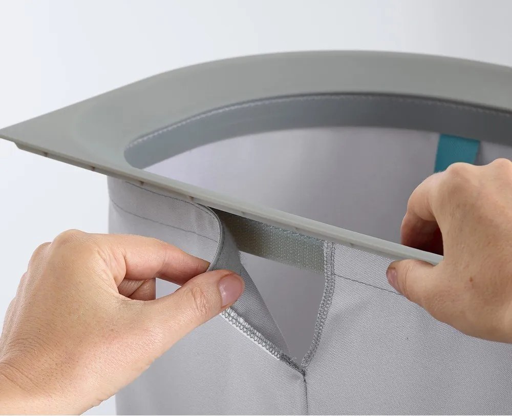 Jasnoszary tekstylny kosz na pranie 2x40 l Duo – Joseph Joseph