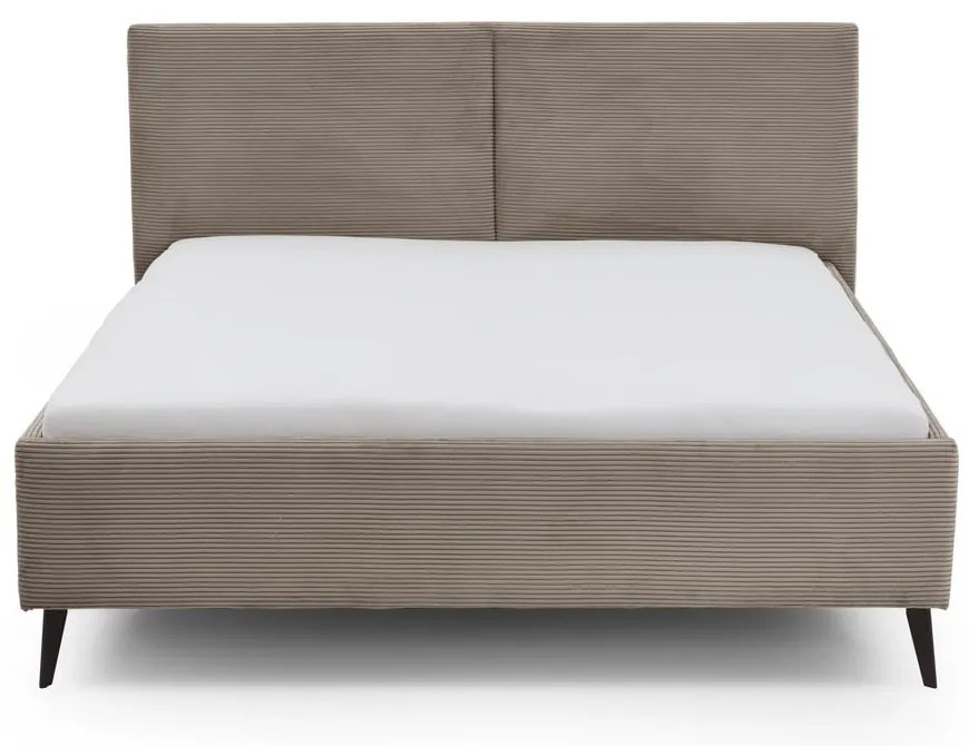 Szarobrązowe tapicerowane łóżko dwuosobowe bez stelaża 180x200 cm Lando – Meise Möbel