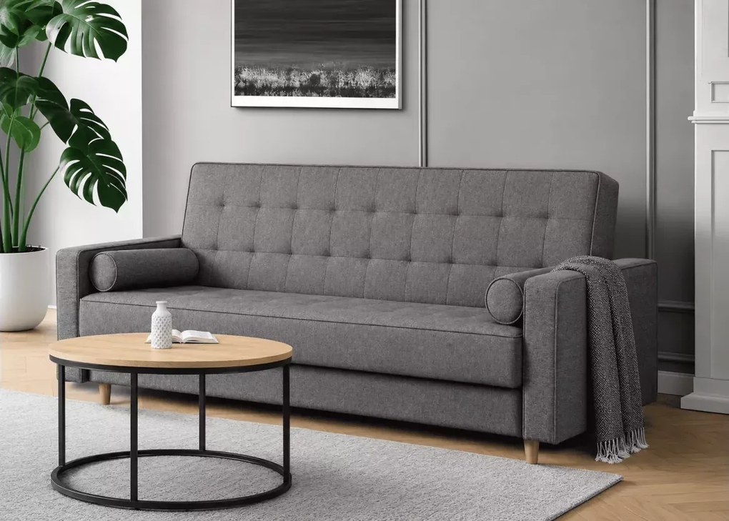 Sofa rozkładana Kysyke z funkcją spania – nowoczesna wersalka z pojemnikiem na pościel