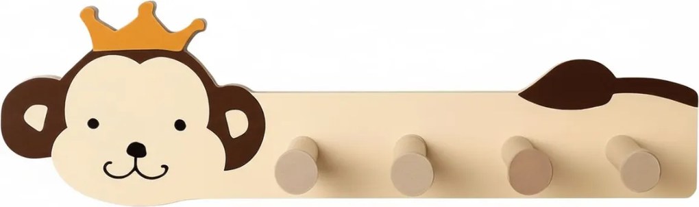 Wieszak do pokoju dziecięcego MINI ZOO, 35,5 x 6,5 x 10 cm