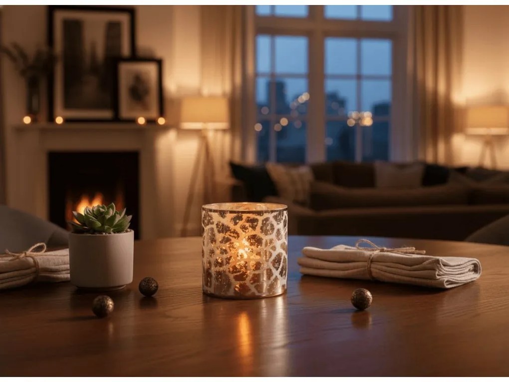 Różowy szklany świecznik DESIREE GIRAFFE