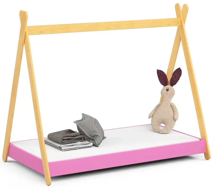 Łóżko tipi dla dziewczynki różowe  80x160S4-M32