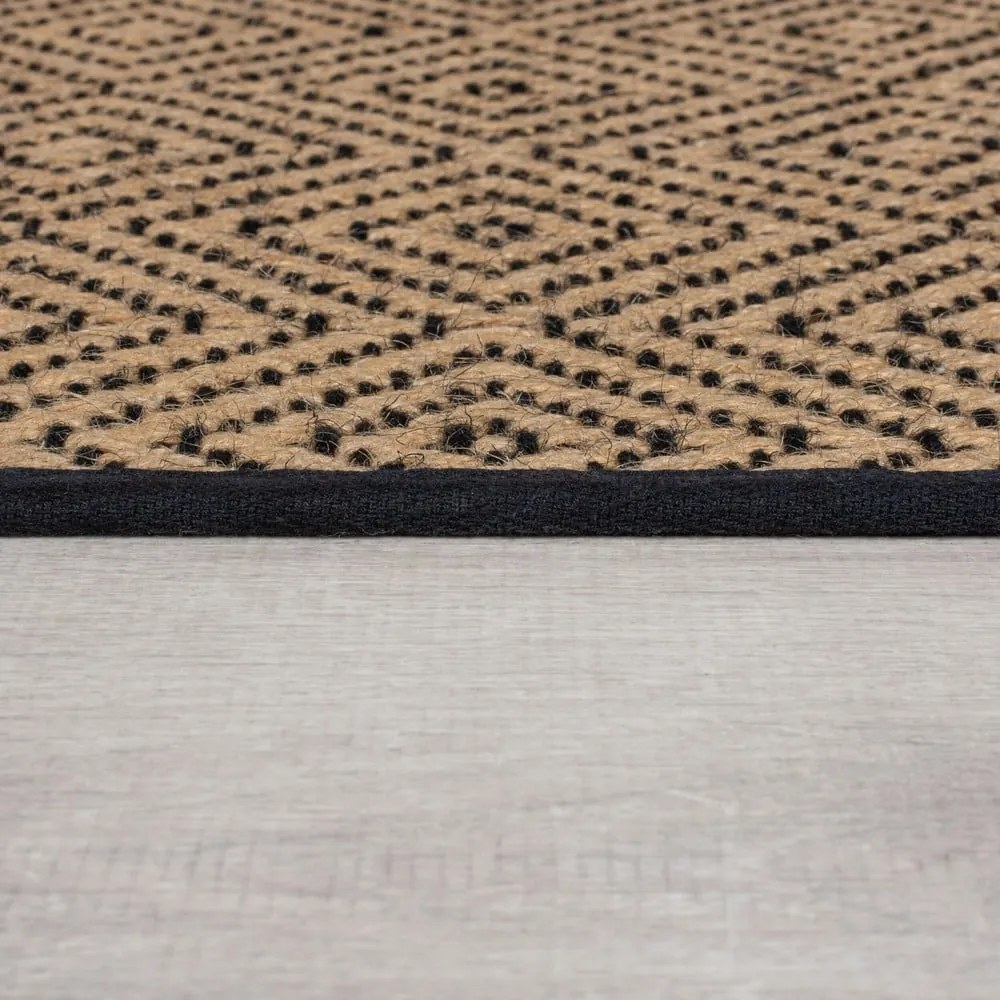 Czarno-naturalny dywan z juty 160x230 cm Diamond – Flair Rugs