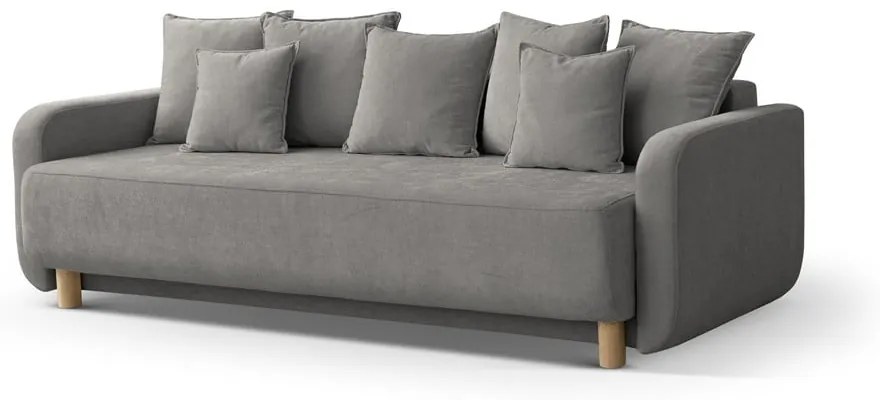 Szara rozkładana sofa ze schowkiem 231 cm Elen – Micadoni