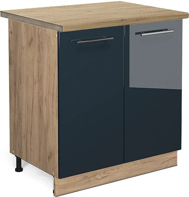 Szafka pod zlew ciemnoniebieski wysoki połysk 80x60x82 fame-line