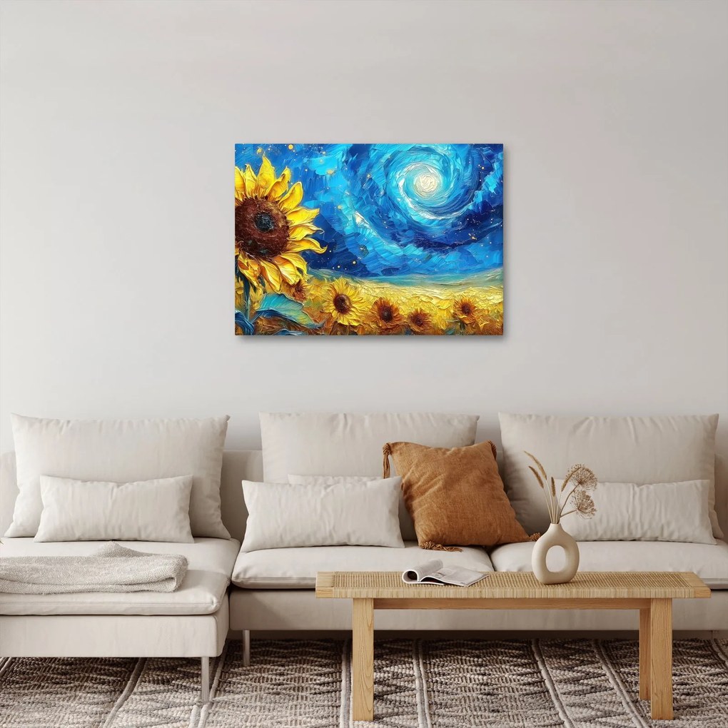 Obraz - Malowanie słoneczników (70x50 cm)