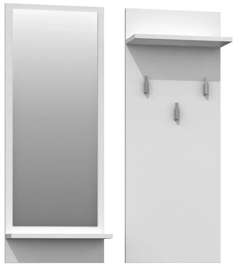 Biały komplet wieszak i lustro W5-R55