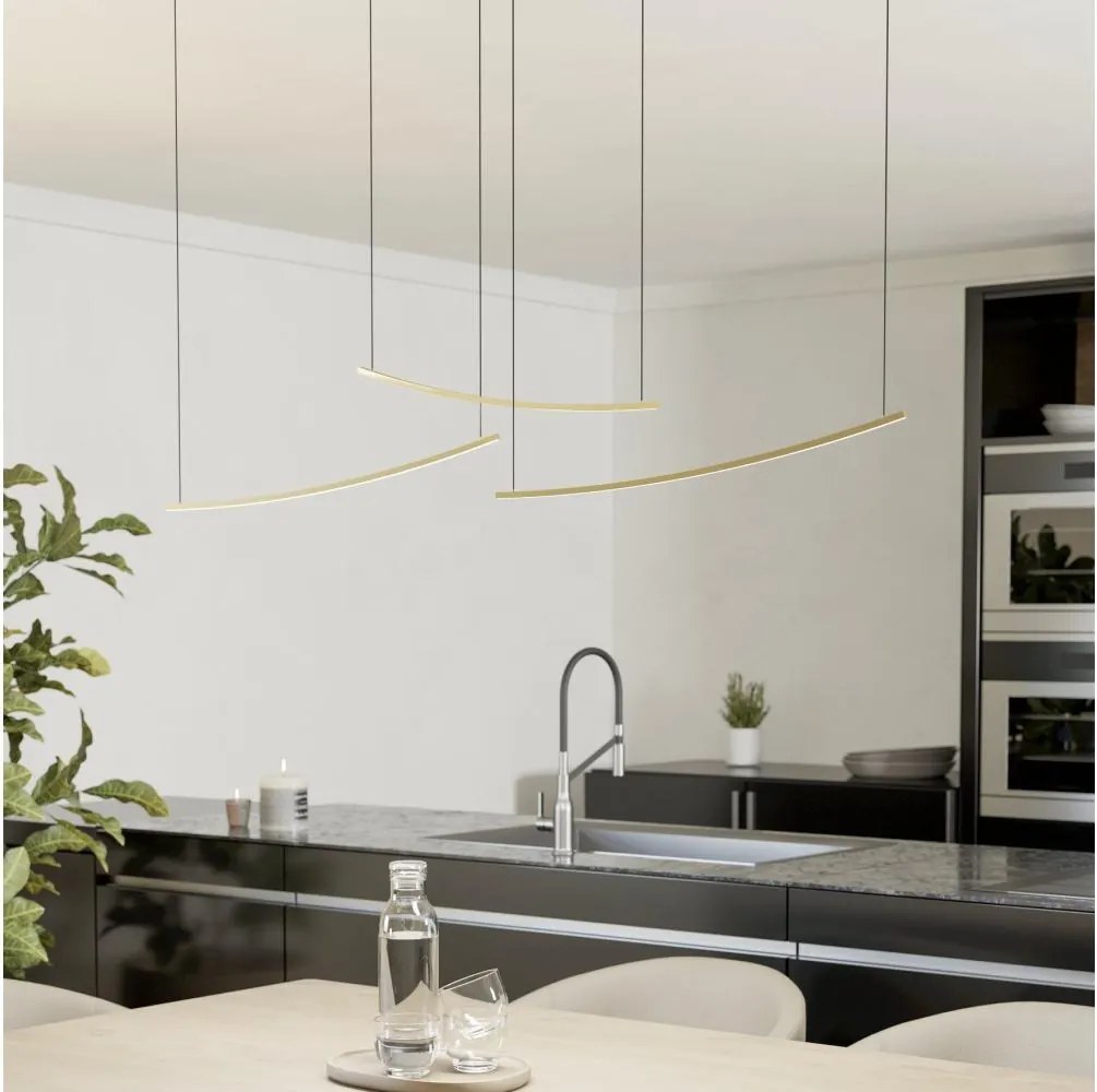 Eglo 902167 - ściemnialna lampa LED wisząca na lince VILLEGGI LED/22W/230V 2700/4000/6500K złota