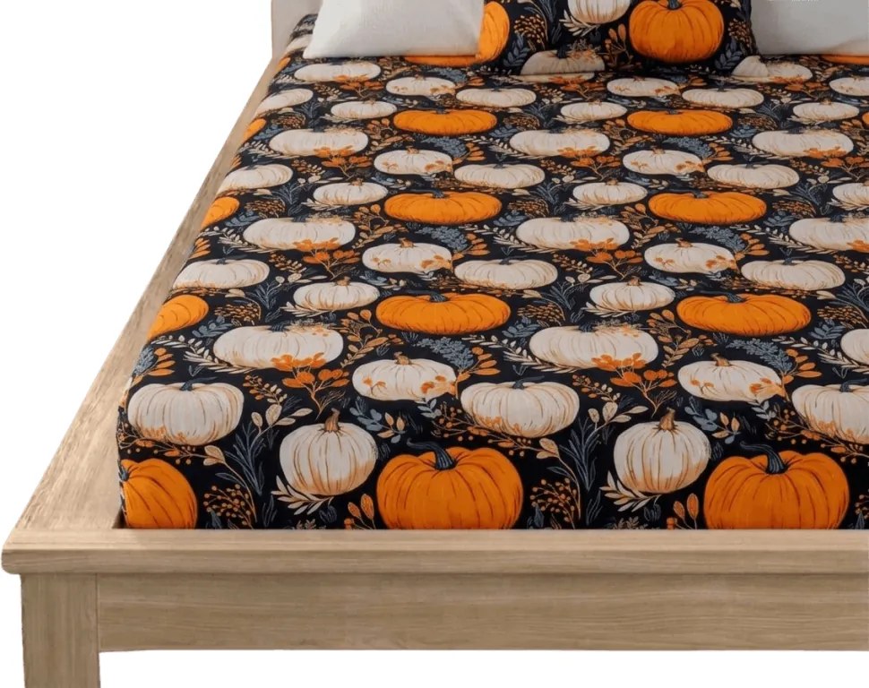 PrzytulneMieszkanie.pl Prześcieradło z mikrofibry MAGIC PUMPKIN kolorowe 180x200 cm