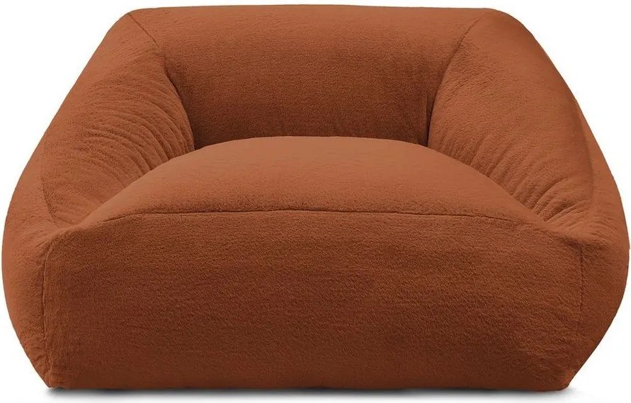 Pomarańczowy worek do siedzenia z imitacji futra Lilibet – Bobochic Paris