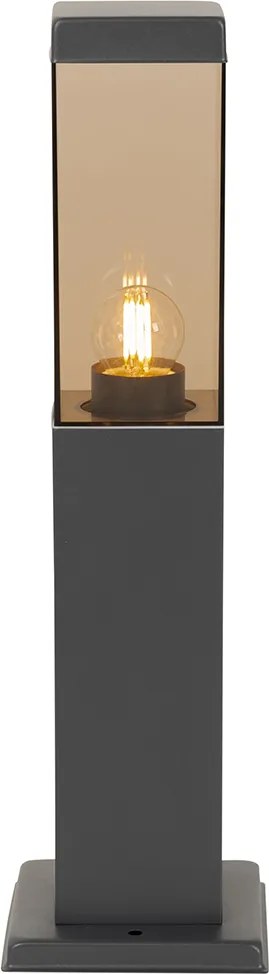Inteligentna lampa zewnętrzna słupek ciemnoszara z przydymionym szkłem 45 cm z WiFi P45 - Malios
