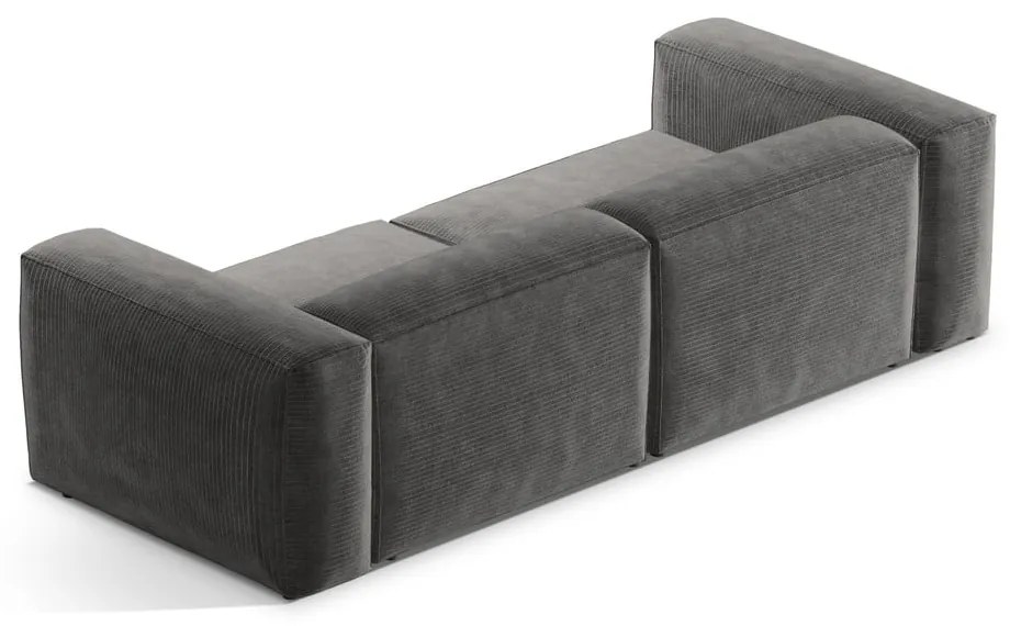 Jasnoszara sztruksowa sofa 264 cm Bergano – Cosmopolitan Design