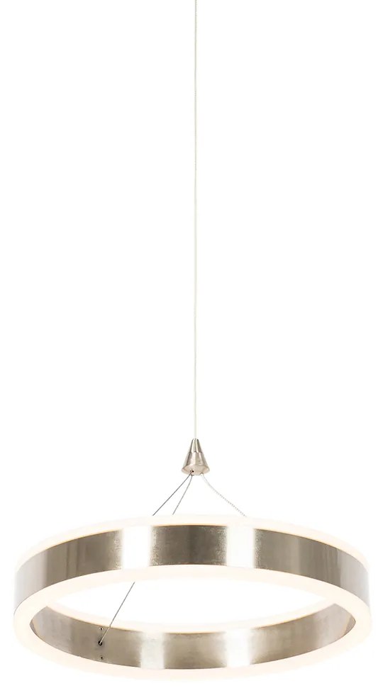 Stalowa lampa wisząca 30 cm z LED 3-stopniowy ściemniacz - Lyani Nowoczesny Oswietlenie wewnetrzne