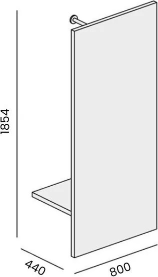 Ekran szatniowy BLOCK, 800 x 440 x 1854 mm, pomarańczowy