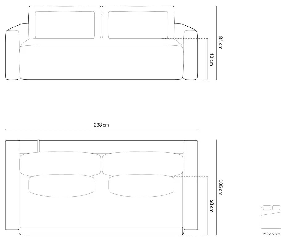 Jasnoszara aksamitna rozkładana sofa ze schowkiem 238 cm Belfast – Cosmopolitan Design