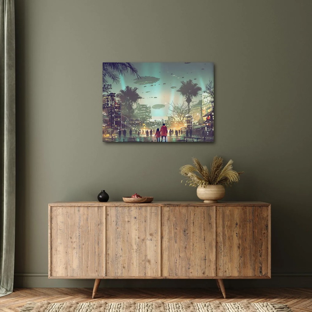 Obraz - miasto w przyszłości (70x50 cm)