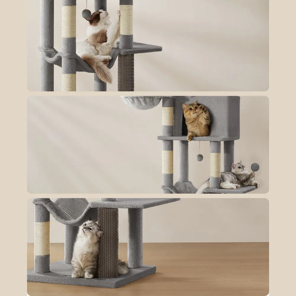 Drapak dla kota TRISTAN, 57x45x175 cm, szare Feandrea