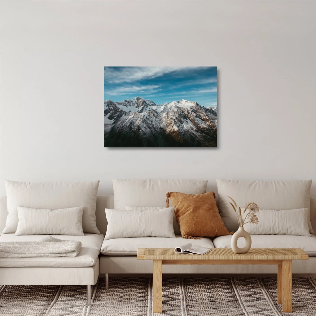 Obraz na szkle ośnieżonych szczytów, Fiordland (70x50 cm)